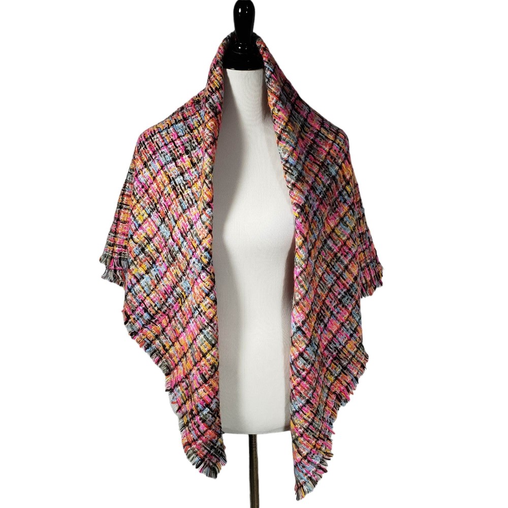 Neiman Marcus Multi-color 48.5x49" Acrylic Scarf NWT